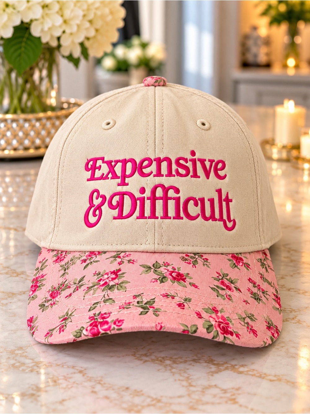 🎀 Expensive & Difficult Floral Embroidered Baseball Cap